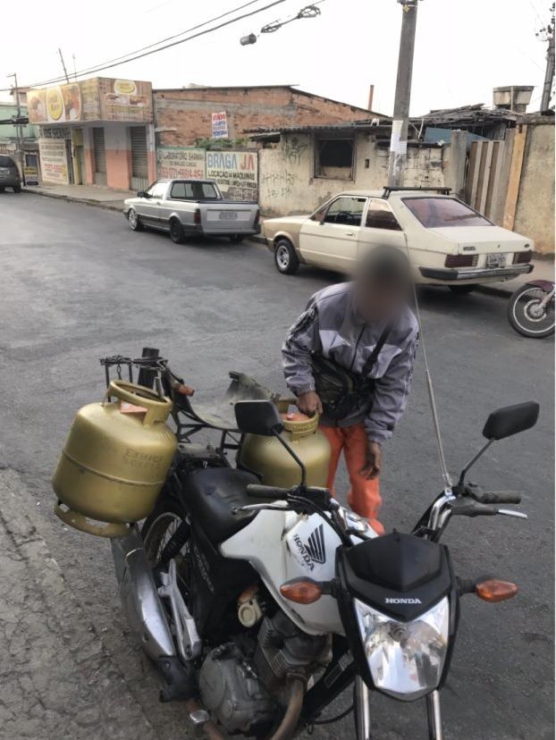 Bottles strapped to the bike