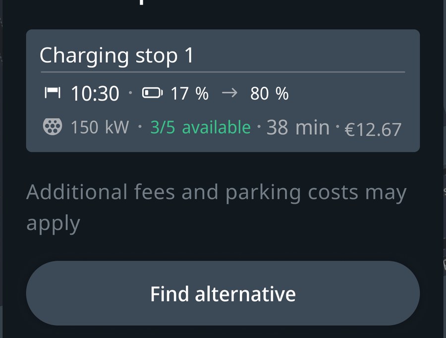 The next stop shows what it costs